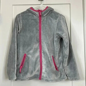 Girls Lands End fleece hooded jacket